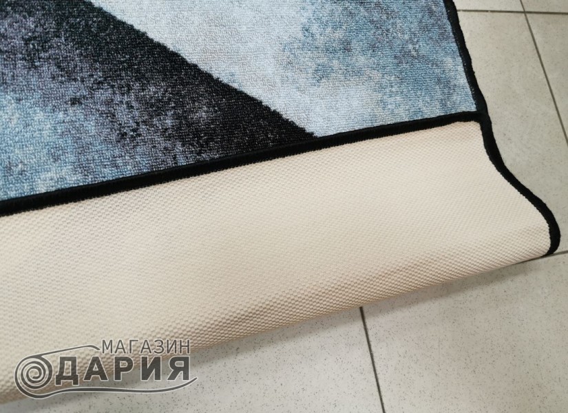 Мокетен килим 113 сив/тюркоаз
